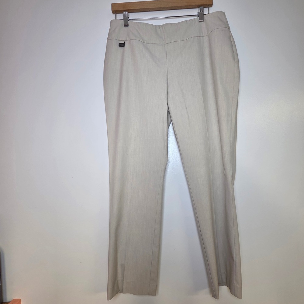Lisette Montreal Women's Beige Stretch Straight Leg Dress Pants Large Waist 33